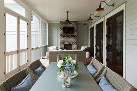 Back porch ideas with fireplace. Enclosed Back Porch Fireplace Design Ideas