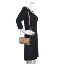 Burberry bags | mid camel haymarket zip. Burberry Haymarket Check Henley Wallet On Chain Mid Camel 480667 Fashionphile