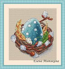It's an instant download pdf, so you can start stitching right away! Cross Stitch Pattern To Free Download Instantly In Pdf File With Egg In Nest Sweet Cross Stitch Chicken Cross Stitch Cross Stitch