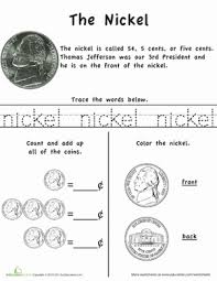 Preschool and kindergarten educational resources for teachers, homeschool, and parents including worksheets. Learn The Coins The Nickel Worksheet Education Com