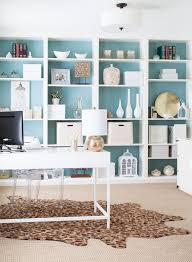 Home Office Using Ikea Furniture And Neutral Accents On A Diy Bookcase Home Office Decor White Office Furniture Ikea Home