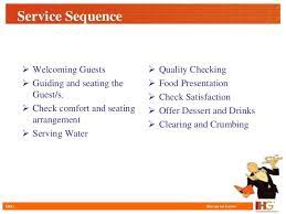 Sequence Of Service Hotel Restaurant Restaurant Service Hotel Restaurant Sequencing