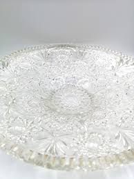 Grand Plat De Service En Verre Moule Plat Vintage Coupe A Etsy