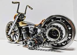 Scrap Art Chopper Motorcycle Sculpture Motorcycle Sculpture Metal Yard Art Steel Art