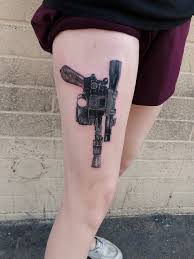 Check spelling or type a new query. Han Solo S Blaster Done By Kaitlin Dutoit At Ink Snob Tattoo In Glendale Imgur
