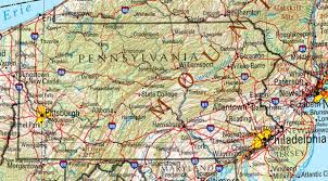 Restaurantes, hoteles, bares, cafeterías, bancos, gasolineras, aparcamientos, tiendas, oficinas. Mapas Politico De Pensilvania