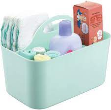 If there is a baby bathtub listed, this would be a great (and unique) basket for the rest of the gift! Mdesign 4 Compartment Nursery Basket With Handles Drain Holes Baby Storage Baskets For Toys Bath Essentials Shampoos Bottles Nursery Storage Ideas Nursery Bin Mint Amazon Co Uk Baby Products