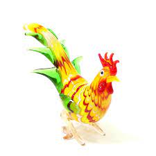 This murano glass rooster sculpture measures 8 inches in height and 7 inches in width. Easter Decoration Gift For Kids Multicolor Hand Blown Murano Glass Rooster Figurine Craft Ornaments Cute Vivid Chicken Sculpture Toys Wholesale Toys Toystoys Toys Toys Aliexpress