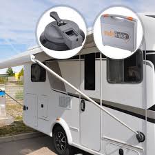 Um einen regenabfluss gewährleisten zu können, sind mindestens 14 grad neigung erforderlich, bei einer montage unter. Stutzfusshalter Halter Markise Wohnmobil Wohnwagen Multianker 2 0 Inkl Koffer