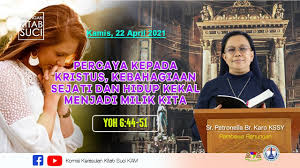 Dan yang tidak duduk dalam kumpulan pencemooh, tetapi yang kesukaannya ialah taurat tuhan, dan yang merenungkan taurat itu siang dan malam. Renungan Kitab Suci Kamis 22 April 2021 Yoh 6 44 51 Oleh Sr Petronella Br Karo Kssy Youtube