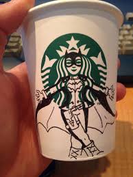 Coffee Cup Doodles Transform Starbucks Mermaid Logo Into Superheroes Geektyrant Starbucks Logo Starbucks Cup Tassen Kunst