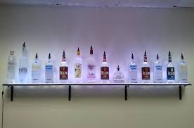 Illuminated Liquor Bottle Shelf Unlimited Colors And Multiple Lighting Effects