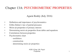 Chapter 13a Psychrometric Properties Ppt Download