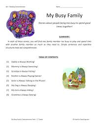 So you have a first grader? My Busy Family Reading Comprehension Test Collection Have Fun Teaching