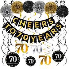 Themes to use when writing a 70th birthday card. 70th Birthday Party Decorations Pack Cheers To 70 Years Banner Poms Sparkling Celebration 70 Hanging Swirls For 70 Years Old Party Supplies 70th Anniversary Decorations Buy Online At Best Price In Uae Amazon Ae