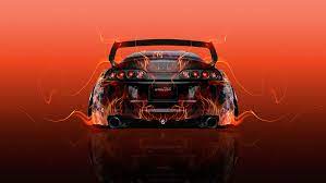 Animated wallpaper, free download, wallpaper engine. Hd Wallpaper Back Car Fire Jdm Super Supra Toyota Tuning Wallpaper Flare