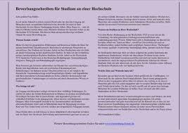 Motivationsschreiben Muster Fur Bewerbung Um Studienplatz Bewerbung Schreiben