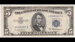 5 dollar silver certificate 1953. 1953a Five Dollar Silver Certificate Youtube