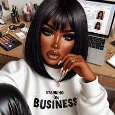 Digital art portrait of woman in business attire