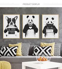 Check spelling or type a new query. Canvas Painting Nordic Home Decor Wall Art Poster Cartoon Print Animal Panda Dog Picture Black White Painting For Living Room Painting Calligraphy Aliexpress