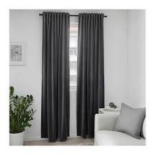 Sanela Deels Verduisterende Gordijnen 1pr Donkergrijs 140x300 Cm Ikea Block Out Curtains Thick Curtains Room Darkening Curtains