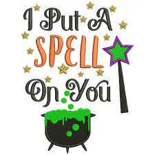 How do you spell your name? I Put A Spell On You Halloween Cauldron Filled Machine Embroidery Design Digitized Pattern