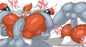 enigi09, cinderace, machamp, creatures (company), game freak, nintendo,  pokemon, highres, tagme, 1boy, 1girl, ahegao, anal, ass, ass focus, before  and after, erection, full nelson, furry, gen 1 pokemon, gen 8 pokemon,  grabbing,