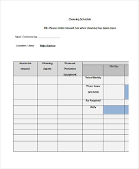 Cleaning Roster Template 6 Free Word Pdf Documents
