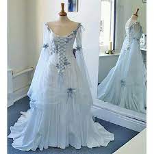 Das brautkleid stellt für die meisten damen eines der wichtigsten kleidungsstücke in ihrem leben dar. Vintage Keltischen Hochzeit Kleid Weiss Und Hellblau Bunte Mittelalterlichen Brautkleider Scoop Korsett Langen Armeln Appliques Blumen Wedding Dress Wedding Dress Whitebridal Gown Aliexpress