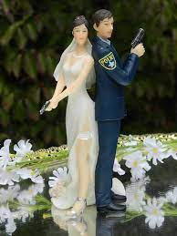 Police Officer Bride Groom Guns Wedding Cake Topper Law Etsy In 2021 Police Wedding Police Officer Wedding Cop Wedding