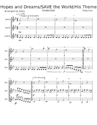Hopes And Dreams Save The World His Theme Violin Hopes And Dreams Violin Save