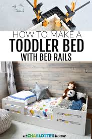 Secure your side rails to the bed using your countersink bit and 2 1/2″ wood screws. How To Build A Toddler Bed With Bed Rails At Charlotte S House