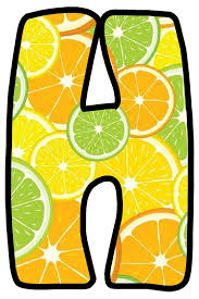 Buchstabe Letter H Mixed Fruit Citrus Fruit Alphabet