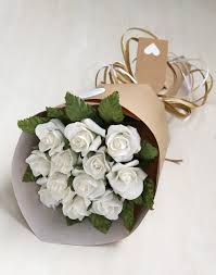 Anniversary flowers arrive in one of our signature green boxes. First Anniversary Gift Bouquet Paper Roses 1st Wedding Anniversary