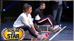Eko fresh hat bei schlag den star gesiegt. Schlitten Fahren Sarah Lombardi Vs Eko Fresh Spiel 1 Schlag Den Star Youtube