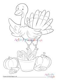 Begin by drawing an irregular enclosed shape. First Thanksgiving Food Colouring Page