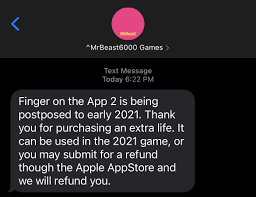 At the time, the challenge was meant to payout $25,000 to one lucky. Finger On The App 2 Postponed To Early 2021 Mrbeast