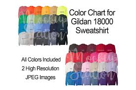 Color Chart For Gildan 18000 Sweatshirt Digital Color Chart