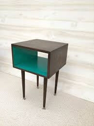 Ready To Ship The Side Table Mid Century Modern Side Table Chocolate And Teal F Mid Century Modern Side Table Modern Side Table Mid Century Modern Coffee Table