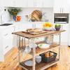 Whether you want a butcher block countertop surface for meal prep, stainless steel, granite or concrete surface you can find it in a portable island. 1