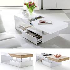 Modanuvo White Black Gloss Oak Extending Storage Coffee Table With Drawer Ebay Coffee Table White Coffee Table With Drawers White Gloss Coffee Table