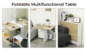 For an entryway or doorway, make sure the table is about 48 inches away. Amazon Com Tiptiper Folding Dining Table Versatile Dinner Table With 6 Wheels And 2 Storage Racks Space Saving Kitchen Table Dining Room Table Tables