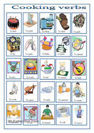 In daily word search, your computer becomes the pencil and the eraser. Cooking Verbs Pictionary English Vocabulary English Language Teaching English Lessons