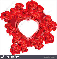 Heart shape crystal glass photo frame w vintage look filter wedding gift decor. Illustration Of Heart Shaped Frame With Roses