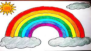 How To Draw Rainbow Step By Step Simple Rainbow Drawing And Coloring Nature Drawing - Youtube Rainbow Drawing Cute Easy Drawings Rainbow Cartoon