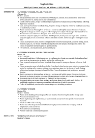 cafeteria worker resume samples