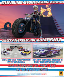 The story takes place in the fictional city of los santos. Rockstar Games On Twitter Last Day To Log In Collect The Jock Cranley Jumpsuit More Cunningstunts Event Bonuses Https T Co Eszqcfnx35