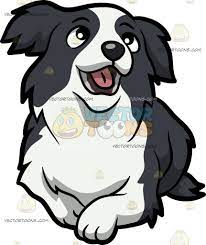 An Intrigued Border Collie Puppy Puppy Cartoon Cartoon Dog Border Collie Art