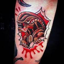 Hey look, an alien head ring! 50 Xenomorph Tattoo Designs For Men Alien Film Ink Ideas