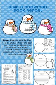Book Report Build A Snowman Book Report January Books January Classroom
